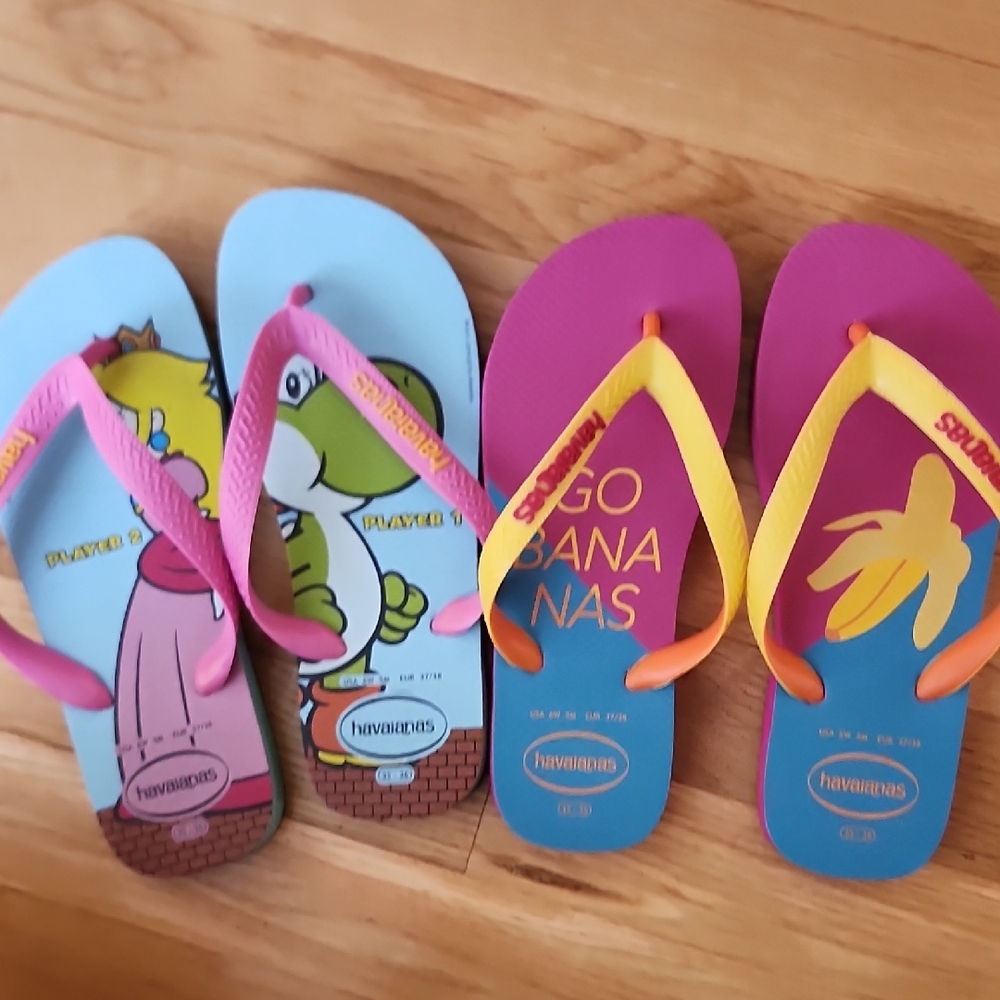 Havaianas Kids Flip Flops - Blue and Pink